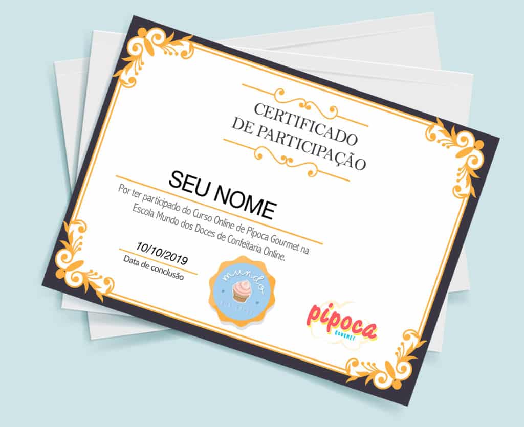 certificado curso pipoca gourmet